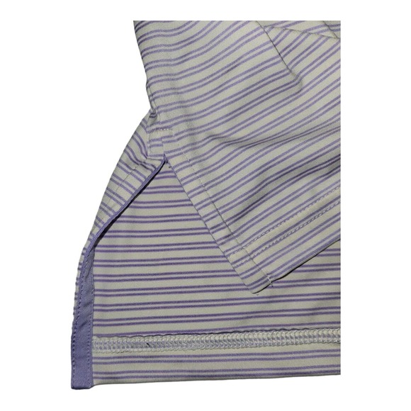 RLX Ralph Lauren Polo Large Men's White/Purple Stripes Golf Active Preppy - Picture 6 of 8
